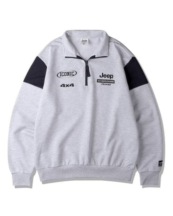 [JEEP] CHEROKEE Racing Color Scheme Half-Neck Sweatshirt _ M.WHITE (JO5TSU837MW) 韓国ファッション カップルアイテム - コクモト KOCUMOTO