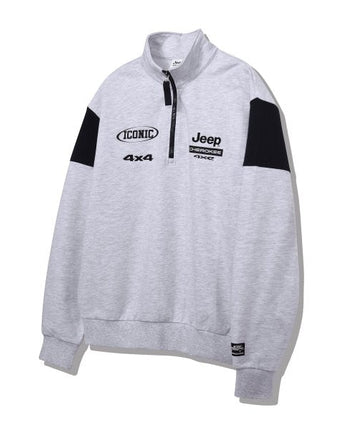 [JEEP] CHEROKEE Racing Color Scheme Half-Neck Sweatshirt _ M.WHITE (JO5TSU837MW) 韓国ファッション カップルアイテム - コクモト KOCUMOTO