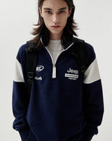 [JEEP] CHEROKEE Racing Color Scheme Half-Neck Sweatshirt _ NAVY (JO5TSU837NA) 韓国ファッション カップルアイテム - コクモト KOCUMOTO