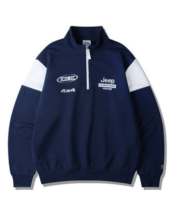 [JEEP] CHEROKEE Racing Color Scheme Half-Neck Sweatshirt _ NAVY (JO5TSU837NA) 韓国ファッション カップルアイテム - コクモト KOCUMOTO