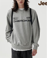 [JEEP] CHEROKEE Racing V-neck Sweatshirt _ M.GRAY (JO5TSU827MG) 韓国ファッション カップルアイテム - コクモト KOCUMOTO