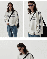 [JEEP] CHEROKEE Racing V-neck Sweatshirt _ WHITE (JO5TSU827WH) 韓国ファッション カップルアイテム - コクモト KOCUMOTO