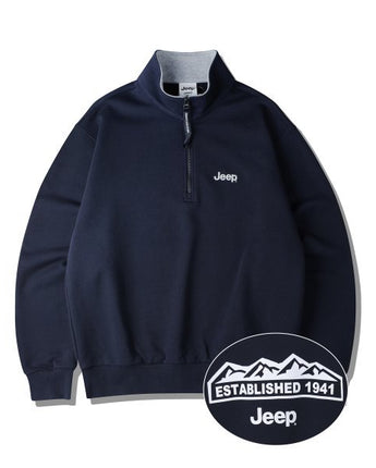 [JEEP] Half Zip-Up M-Logo Sweat _ D.NAVY (JP5TSU839DA) 韓国ファッション カップルアイテム - コクモト KOCUMOTO