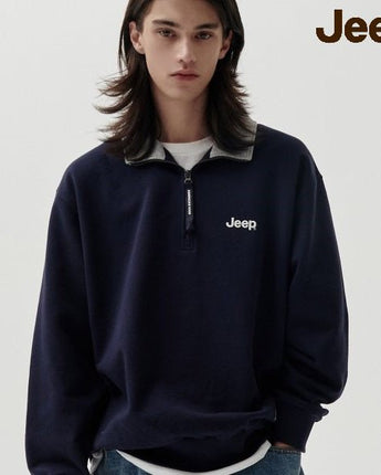 [JEEP] Half Zip-Up M-Logo Sweat _ D.NAVY (JP5TSU839DA) 韓国ファッション カップルアイテム - コクモト KOCUMOTO