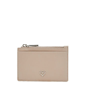 [JILLSTUART] [22FW][Amo] Heart-zipper pocket leather card wallet _ BEIGE - コクモト KOCUMOTO