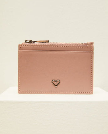 [JILLSTUART] [22FW][Amo] Heart-zipper pocket leather card wallet _ PINK - コクモト KOCUMOTO