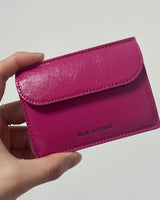 [JILLSTUART] [23FW] [Egg] Logo pocket cracked leather card wallet _ CHERRY - コクモト KOCUMOTO