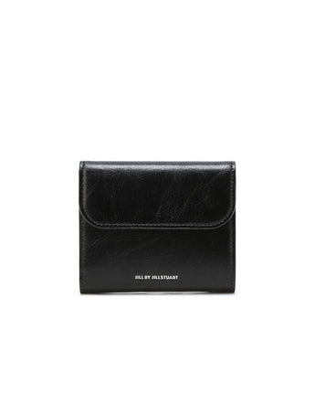 [JILLSTUART] [24SS] [Egg] Logo crack leather bifold wallet _BLACK - コクモト KOCUMOTO