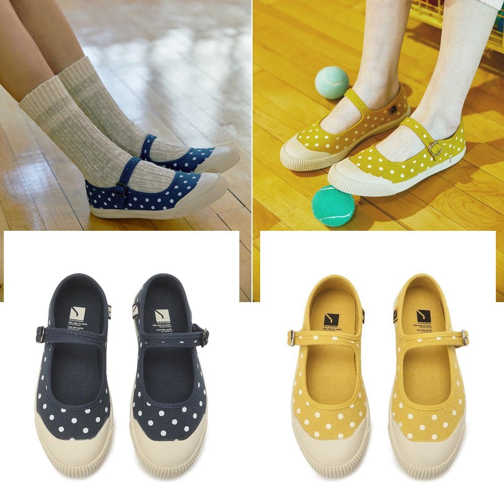 [JILLSTUART] Dot MaryJane washed-canvas Sneakers 2色[ヒール-2cm]デイリー 女性の靴 - コクモト KOCUMOTO