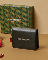 [JILLSTUART] [Gelato] Leather petite charm 装飾 2段 bifold wallet _ BLACK - コクモト KOCUMOTO