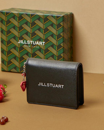 [JILLSTUART] [Gelato] Leather petite charm 装飾 2段 bifold wallet _ BLACK - コクモト KOCUMOTO