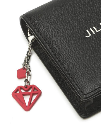 [JILLSTUART] [Gelato] Leather petite charm 装飾 2段 bifold wallet _ BLACK - コクモト KOCUMOTO