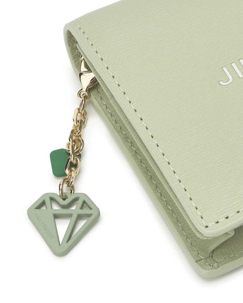 [JILLSTUART] [Gelato] Leather petite charm 装飾 2段 bifold wallet _ MINT - コクモト KOCUMOTO