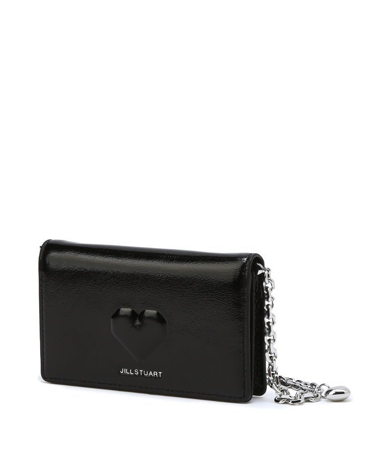 [JILLSTUART] [HEART] Black Chain Cowhide Card Holder - コクモト KOCUMOTO