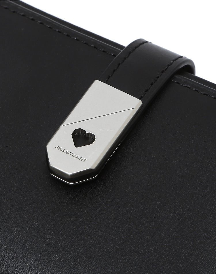 [JILLSTUART] [Heart Decoration] Black Cowhide 2-Step Wallet - コクモト KOCUMOTO