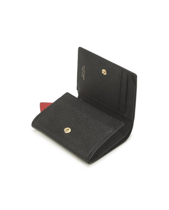 [JILLSTUART] [Paper wallet]Black logo print cowhide semi-wallet - コクモト KOCUMOTO