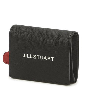 [JILLSTUART] [Paper wallet]Black logo print cowhide semi-wallet - コクモト KOCUMOTO