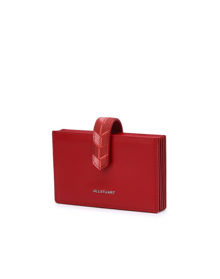 [JILLSTUART] Red pattern color leather accordion card wallet - コクモト KOCUMOTO