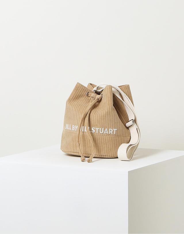 [JILLSTUART][22FW][Momo] Logo embroidered corduroy bucket bag _ BEIGE デイリー 女性バッグ - コクモト KOCUMOTO