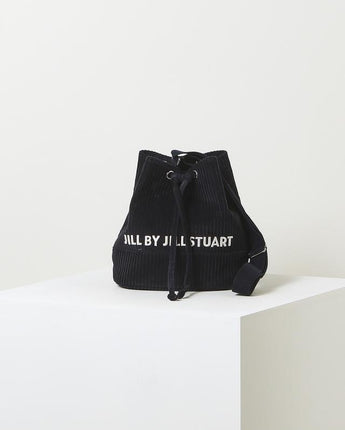 [JILLSTUART][22FW][Momo] Logo embroidered corduroy bucket bag _ NAVY デイリー 女性バッグ - コクモト KOCUMOTO
