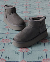 [JILLSTUART][23FW] Natural fleece ultra mini ugg platform fur boots _ GRAY (22.5~25) 冬のブーツ 防寒用品 - コクモト KOCUMOTO