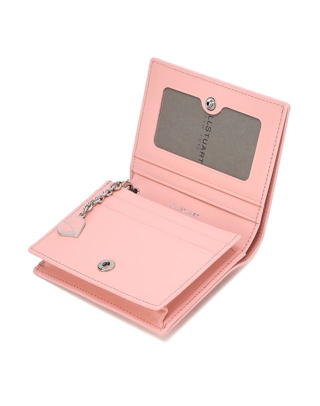 [JILLSTUART][23FW][LILY] Pink logo decorated cowhide bi-fold wallet _ Pink 韓国人気 贈り物 - コクモト KOCUMOTO