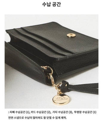[JILLSTUART][24SS][BONNIE]Logo printed cowhide leather wallet _ DARK PINK - コクモト KOCUMOTO
