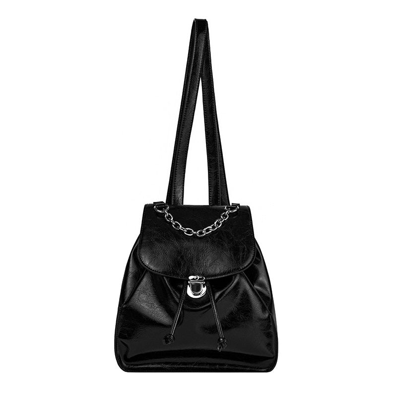 [LEATHERY] Other Classic Chain Backpack [BLACK] 新商品 デイリー 女性バッグ - コクモト KOCUMOTO
