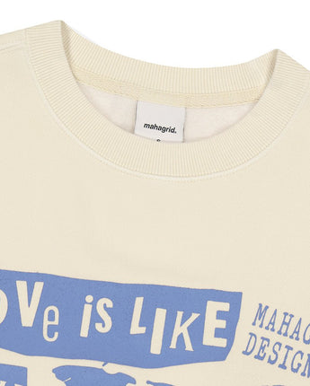 [MAHAGRID] 23F/W LOVE PUNK PIGMENT SWEATSHIRT BEIGE - コクモト KOCUMOTO