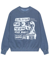 [MAHAGRID] 23F/W LOVE PUNK PIGMENT SWEATSHIRT NAVY - コクモト KOCUMOTO