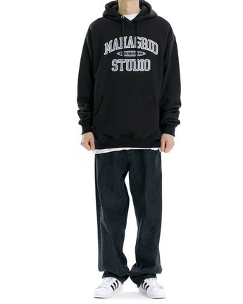 [MAHAGRID] [人気] COLLEGE LOGO HOODIE BLACK - コクモト KOCUMOTO