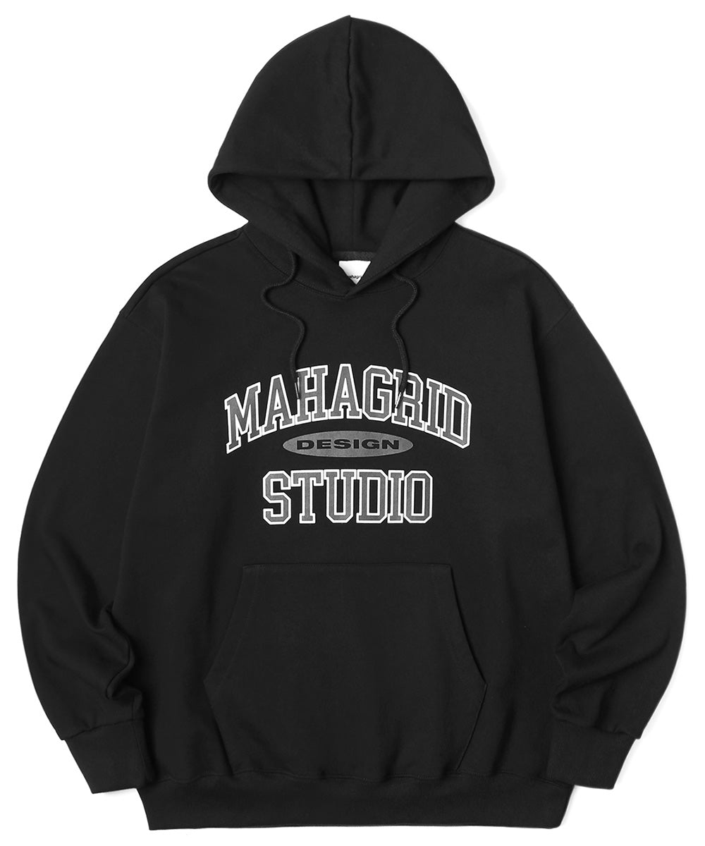 [MAHAGRID] [人気] COLLEGE LOGO HOODIE BLACK - コクモト KOCUMOTO