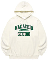 [MAHAGRID] [人気] COLLEGE LOGO HOODIE CREAM - コクモト KOCUMOTO