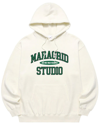 [MAHAGRID] [人気] COLLEGE LOGO HOODIE CREAM - コクモト KOCUMOTO