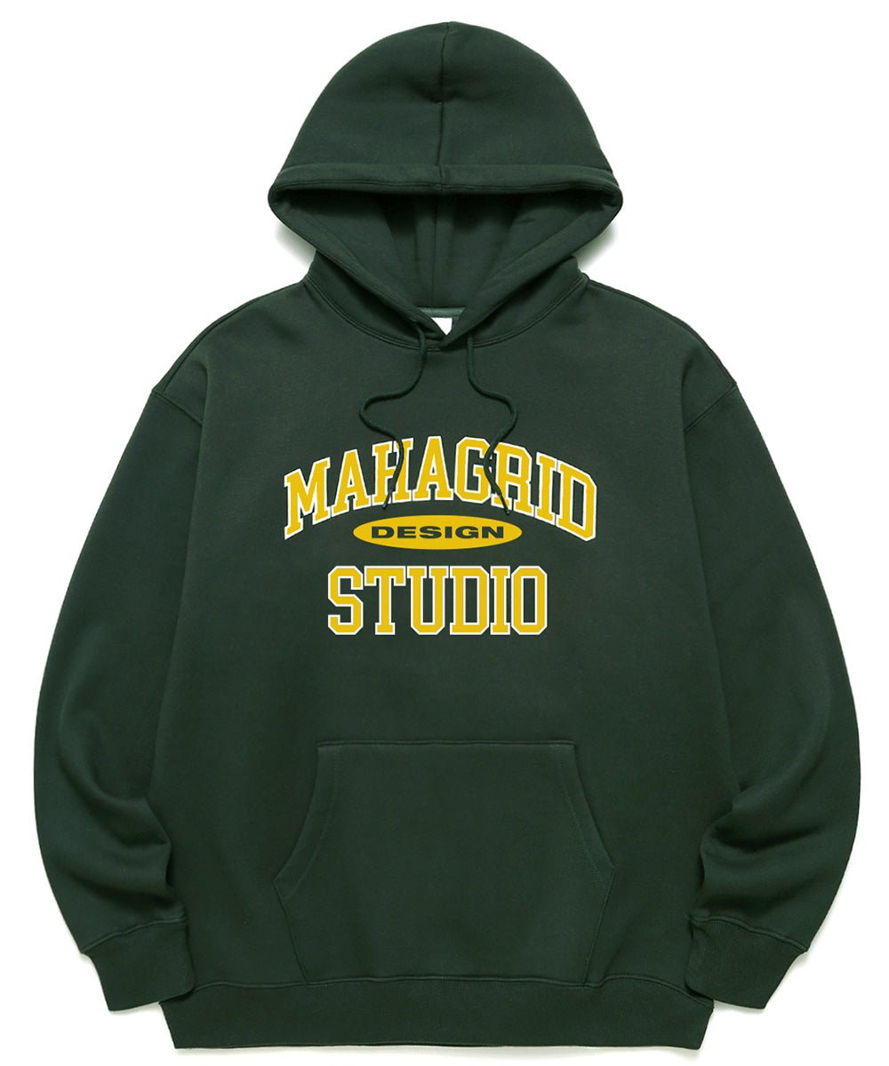 [MAHAGRID] [人気] COLLEGE LOGO HOODIE GREEN - コクモト KOCUMOTO