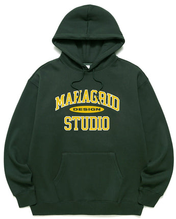 [MAHAGRID] [人気] COLLEGE LOGO HOODIE GREEN - コクモト KOCUMOTO