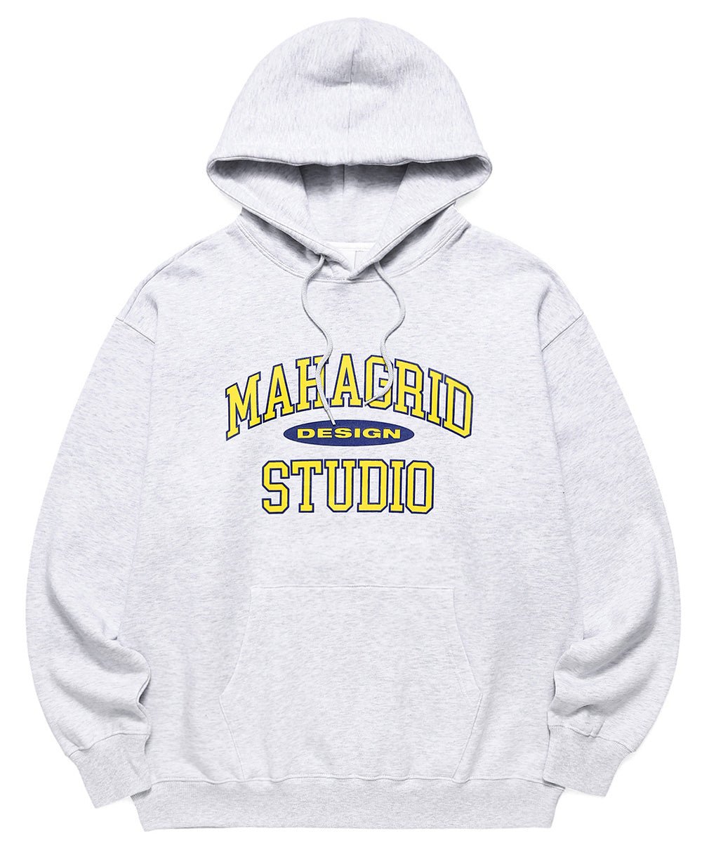 [MAHAGRID] [人気] COLLEGE LOGO HOODIE LIGHT GREY - コクモト KOCUMOTO