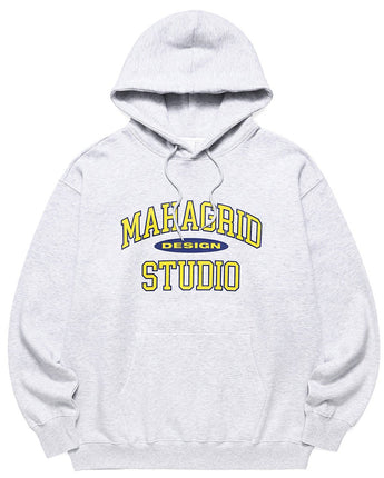 [MAHAGRID] [人気] COLLEGE LOGO HOODIE LIGHT GREY - コクモト KOCUMOTO