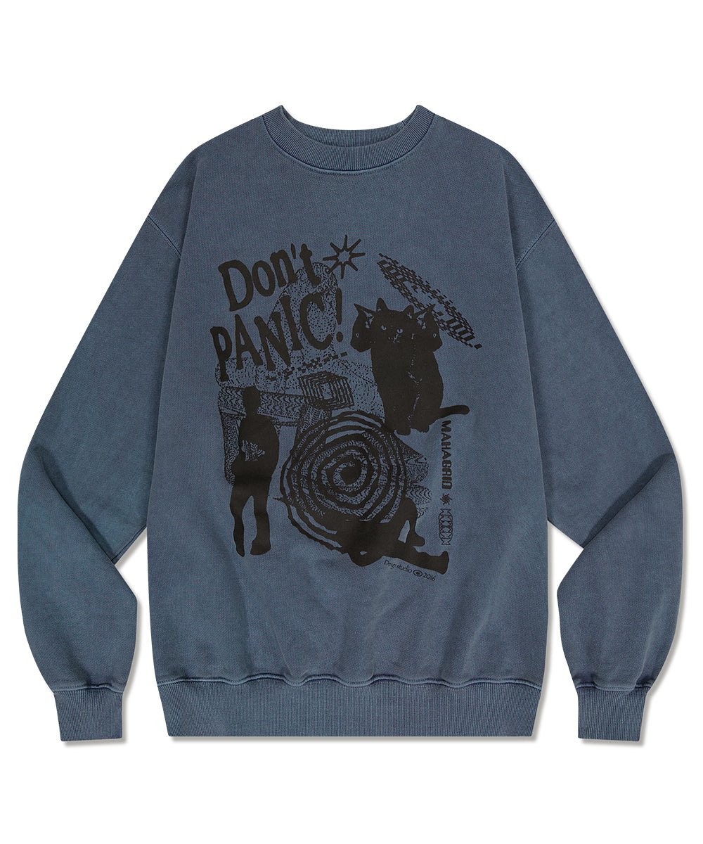 [MAHAGRID] [人気] DON’T PANIC PIGMENT SWEATSHIRT NAVY - コクモト KOCUMOTO