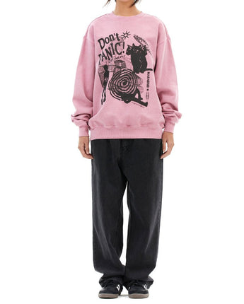 [MAHAGRID] [人気] DON’T PANIC PIGMENT SWEATSHIRT PINK - コクモト KOCUMOTO