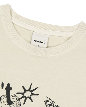 [MAHAGRID] DON’T PANIC PIGMENT TEE BEIGE - コクモト KOCUMOTO