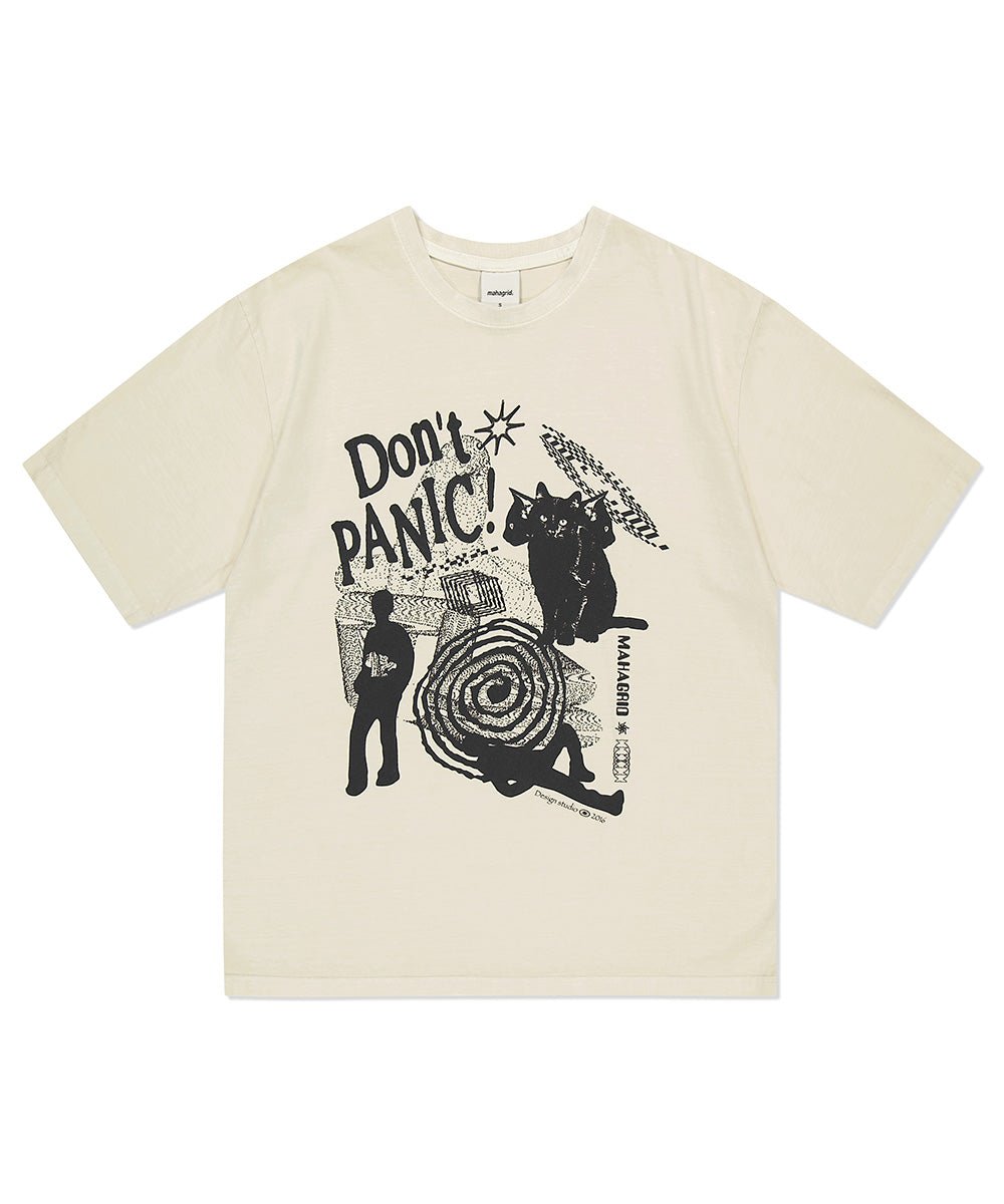 [MAHAGRID] DON’T PANIC PIGMENT TEE BEIGE - コクモト KOCUMOTO