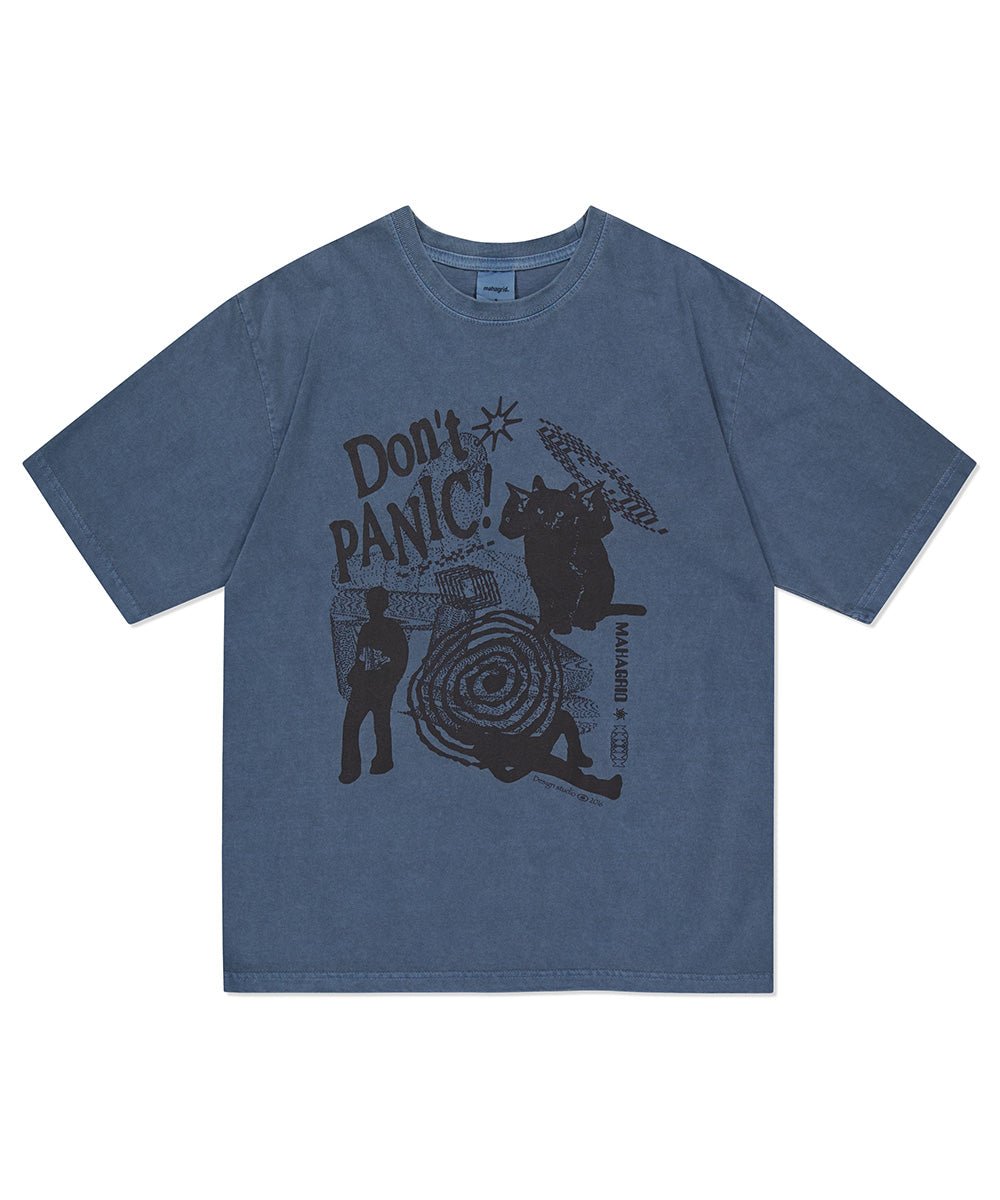 [MAHAGRID] DON’T PANIC PIGMENT TEE NAVY - コクモト KOCUMOTO