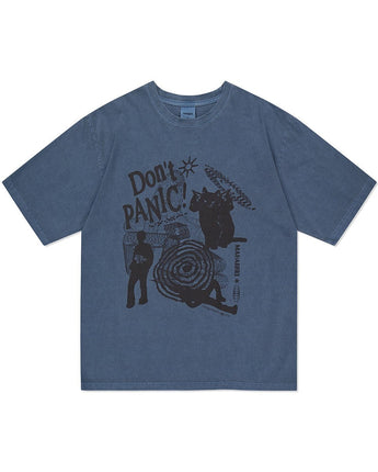 [MAHAGRID] DON’T PANIC PIGMENT TEE NAVY - コクモト KOCUMOTO