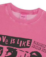 [MAHAGRID] [SEVENTEEN MINGYU着用] 23F/W LOVE PUNK PIGMENT SWEATSHIRT PINK - コクモト KOCUMOTO