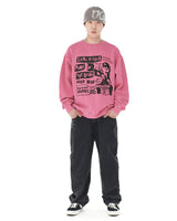 [MAHAGRID] [SEVENTEEN MINGYU着用] 23F/W LOVE PUNK PIGMENT SWEATSHIRT PINK - コクモト KOCUMOTO