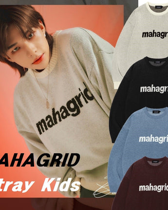 [MAHAGRID] Stray Kidsモデル23F/W BASIC LOGO KNIT SWEATER [4色] - コクモト KOCUMOTO