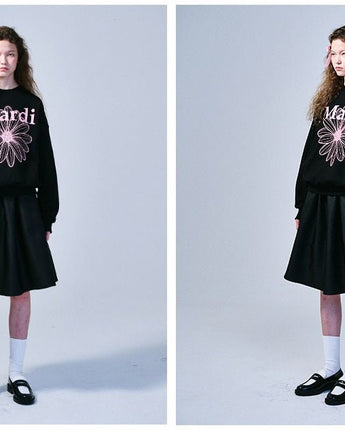 [MARDI MERCREDI] 2023 F/W SWEATSHIRT FLOWERMARDI_BLACK PINK - コクモト KOCUMOTO