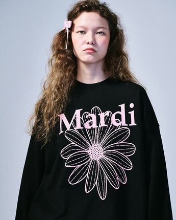 [MARDI MERCREDI] 2023 F/W SWEATSHIRT FLOWERMARDI_BLACK PINK - コクモト KOCUMOTO