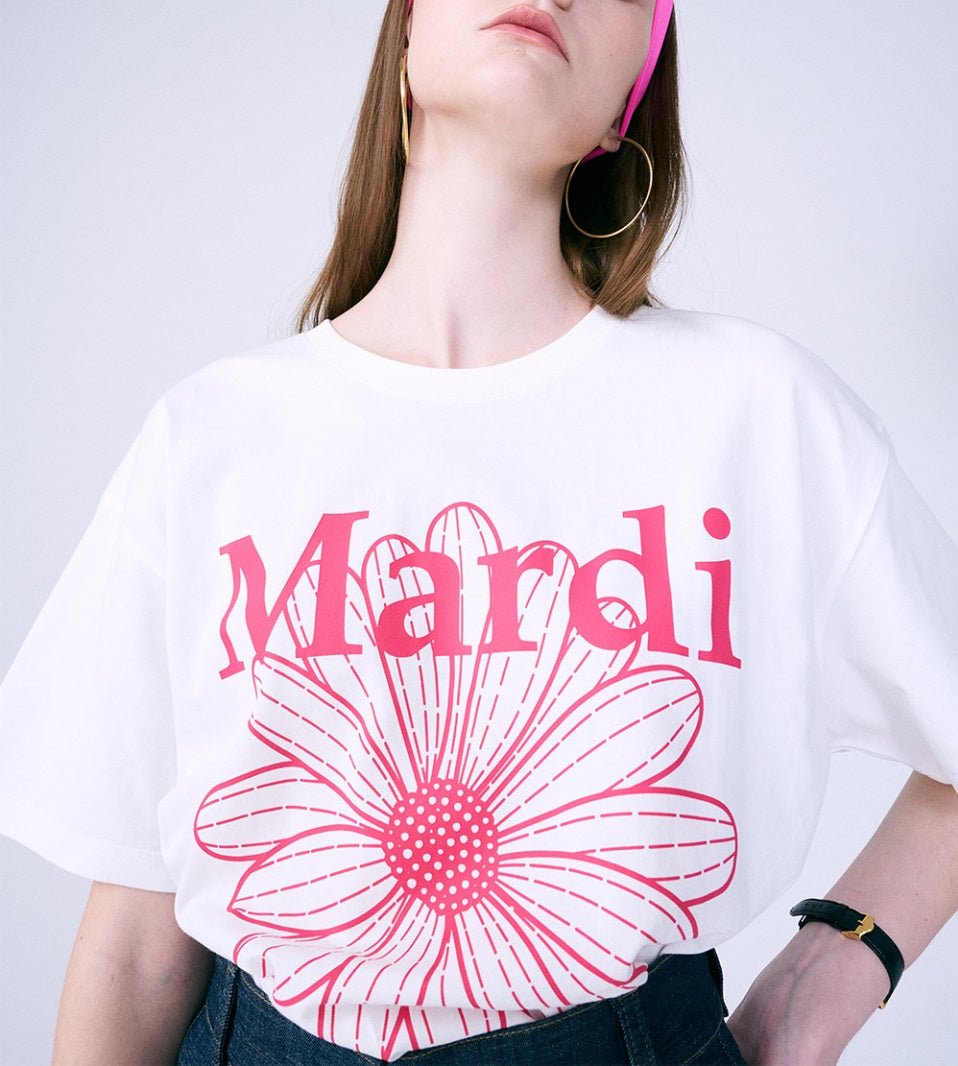 [MARDI MERCREDI] [韓国人気] TSHIRT FLOWERMARDI_WHITE VIOLET - コクモト KOCUMOTO